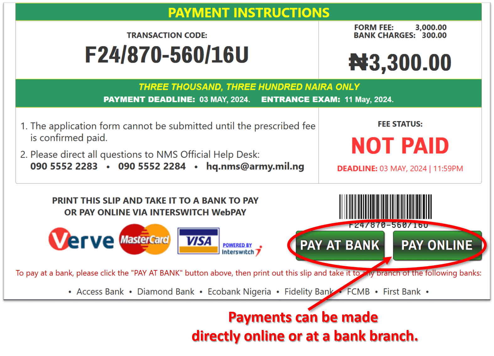 Payment Options